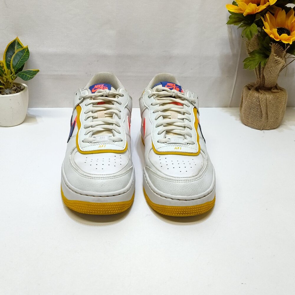Nike Air Force 1 Shadow Leather Sneaker CI0919-105 WMNS US10 White Crimson Blue - Picture 3 of 11